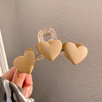 Nagy szívű hajkarmos kapocs Nagy Barrette lófarok tartó Gyöngy Claw Clips Tűk Hajcsat Nyári koreai hajkiegészítők nőknek