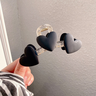 Nagy szívű hajkarmos kapocs Nagy Barrette lófarok tartó Gyöngy Claw Clips Tűk Hajcsat Nyári koreai hajkiegészítők nőknek