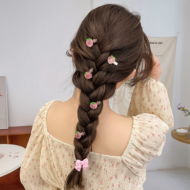 Pachet de 5 bucăți/seturi mici, drăguțe, trandafir, roz, flori, agrafe de păr, ace pentru fete, mini cleme de păr, accesorii de păr la modă coreeană