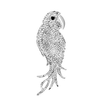 Fashion Exquisite Rhinestone Parrot Animal καρφίτσα για γυναίκες Γούρι Ιδιοσυγκρασία Πουλόβερ γιακά Αξεσουάρ καρφίτσα κορσάζ