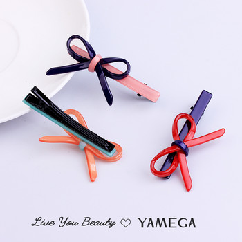 YAMEGA New Sweet Resin Bowknot Καρφίτσες για τα μαλλιά Κόκκινο κλιπ μαλλιών Κάλυμμα κεφαλής Barrettes Νυφικό κόσμημα Αξεσουάρ μαλλιών για γυναίκες Γάμος κορίτσι