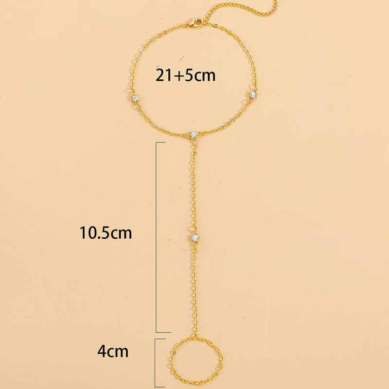 Nouă gleznă de cristal strălucitor la modă pentru femei Brățară de gleznă cu lanț de metal simplu Inele pentru degetele de la picioare Sandale desculțe Bijuterii de petrecere pe plajă