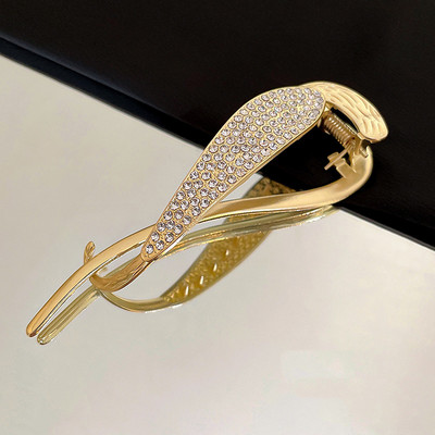 Agrafă de păr din aur din metal perlat de modă Agrafe de păr cu diamant Suport pentru coadă de cal Ace și cleme pentru gheare de păr Accesorii pentru bijuterii de păr de nuntă