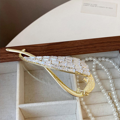 Agrafă de păr din aur din metal perlat de modă Agrafe de păr cu diamant Suport pentru coadă de cal Ace și cleme pentru gheare de păr Accesorii pentru bijuterii de păr de nuntă