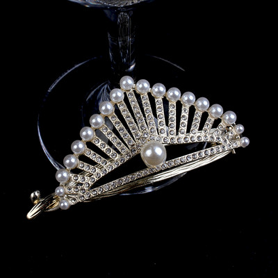 Agrafă de păr din aur din metal perlat de modă Agrafe de păr cu diamant Suport pentru coadă de cal Ace și cleme pentru gheare de păr Accesorii pentru bijuterii de păr de nuntă