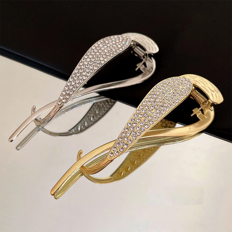 Agrafă de păr din aur din metal perlat de modă Agrafe de păr cu diamant Suport pentru coadă de cal Ace și cleme pentru gheare de păr Accesorii pentru bijuterii de păr de nuntă