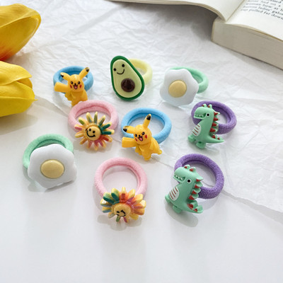 10db/dobozos csomag Kawaii lányok hajkötők aranyos gyerek klip golyós szív aranyos scrunchis gumiszalag lófarok tartó haj kiegészítők