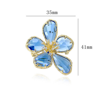 Broșă cu flori de cristal noi elegante, bijuterii vintage, broșe în stil retro, decorare