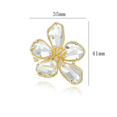 Broșă cu flori de cristal noi elegante, bijuterii vintage, broșe în stil retro, decorare