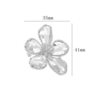 Broșă cu flori de cristal noi elegante, bijuterii vintage, broșe în stil retro, decorare