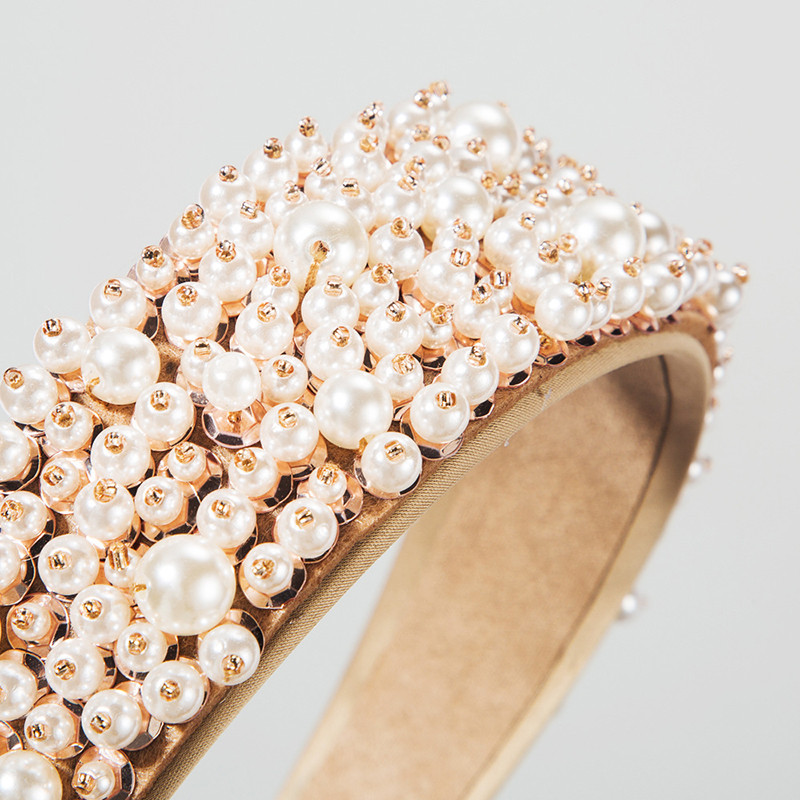 Bentițe de perle de lux pentru femei Accesorii pentru păr de designer Nuntă Crăciun de mireasă pentru petrecere Bentita de mărgele realizată manual pentru machiaj Bandă de păr