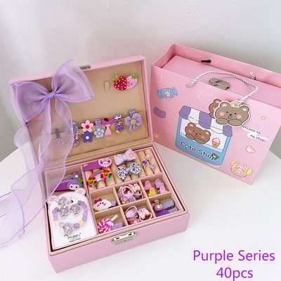 Seturi Accesorii De Păr Copii Pachet Cutie Cadou Pentru Fete Cado de Naștere Copii Drăguți Agrafe Coreeane Agrafe Agrafe