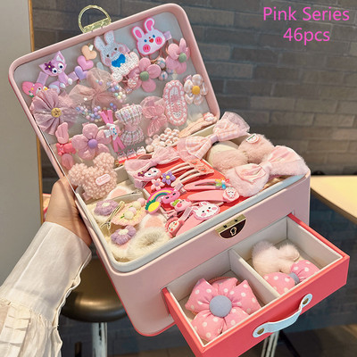 Seturi Accesorii De Păr Copii Pachet Cutie Cadou Pentru Fete Cado de Naștere Copii Drăguți Agrafe Coreeane Agrafe Agrafe