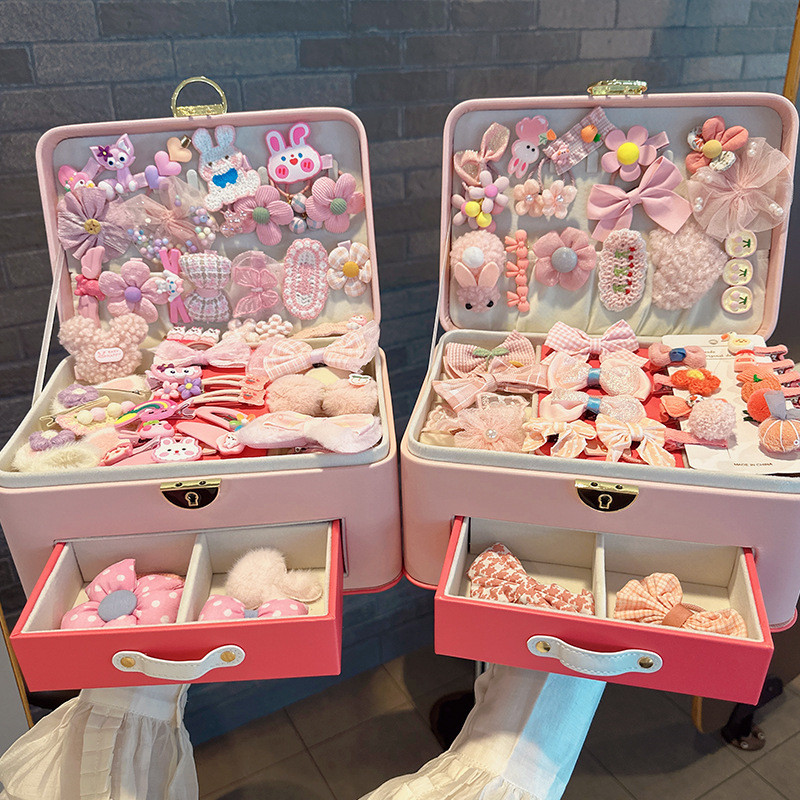 Seturi Accesorii De Păr Copii Pachet Cutie Cadou Pentru Fete Cado de Naștere Copii Drăguți Agrafe Coreeane Agrafe Agrafe