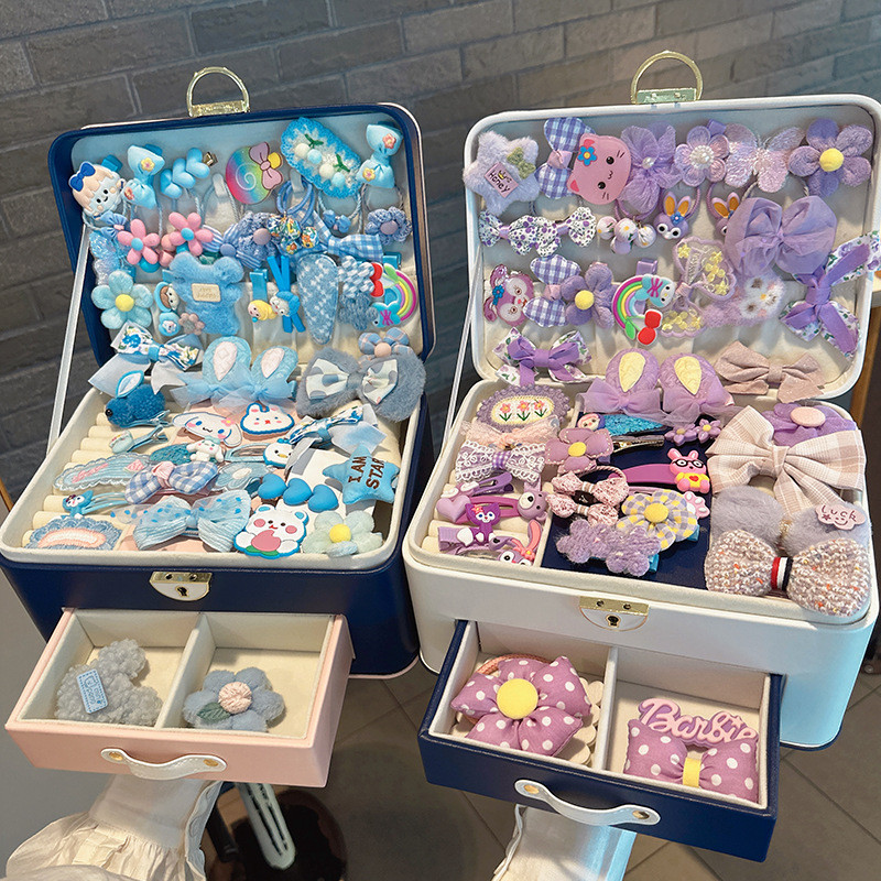 Seturi Accesorii De Păr Copii Pachet Cutie Cadou Pentru Fete Cado de Naștere Copii Drăguți Agrafe Coreeane Agrafe Agrafe