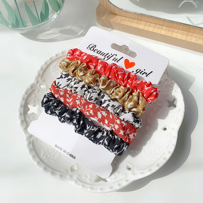 3/6 buc/set Ins Scrunchies de par Funie Satin Cravate Fete Suporturi pentru coada de cal Benzi de cauciuc Banda elastica pentru par Accesorii de par pentru femei