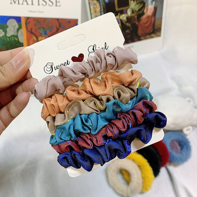 3/6 buc/set Ins Scrunchies de par Funie Satin Cravate Fete Suporturi pentru coada de cal Benzi de cauciuc Banda elastica pentru par Accesorii de par pentru femei