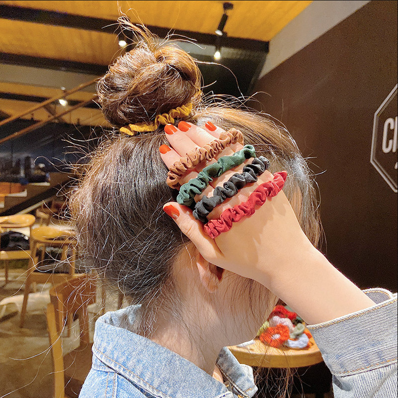 3/6 buc/set Ins Scrunchies de par Funie Satin Cravate Fete Suporturi pentru coada de cal Benzi de cauciuc Banda elastica pentru par Accesorii de par pentru femei