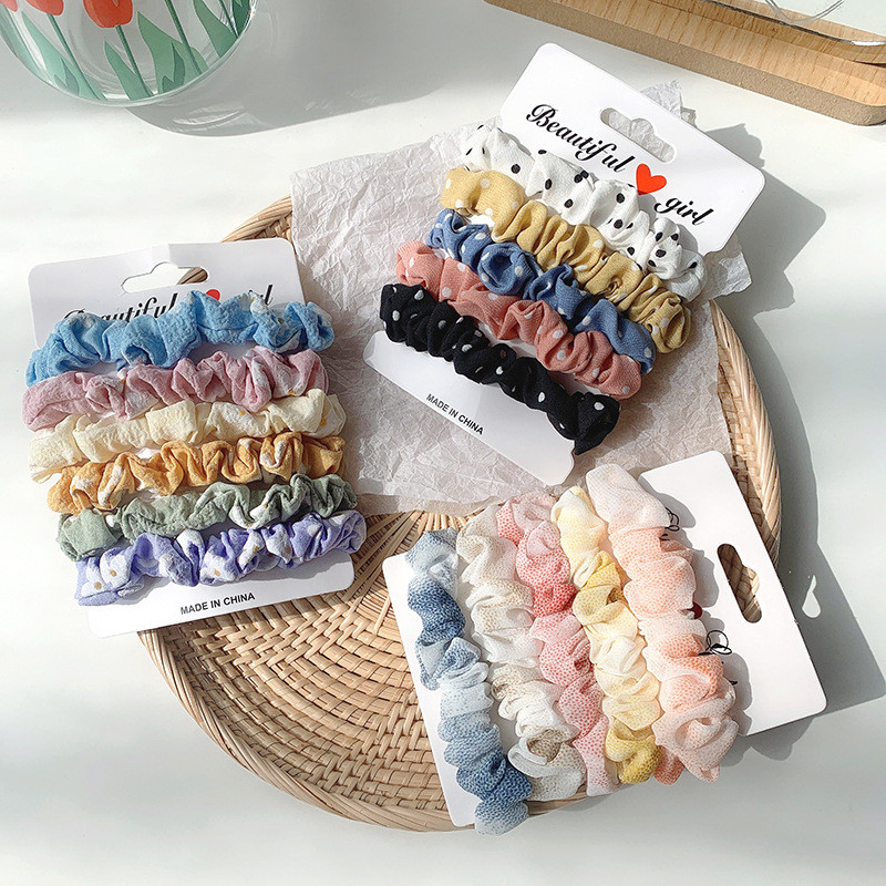3/6 buc/set Ins Scrunchies de par Funie Satin Cravate Fete Suporturi pentru coada de cal Benzi de cauciuc Banda elastica pentru par Accesorii de par pentru femei