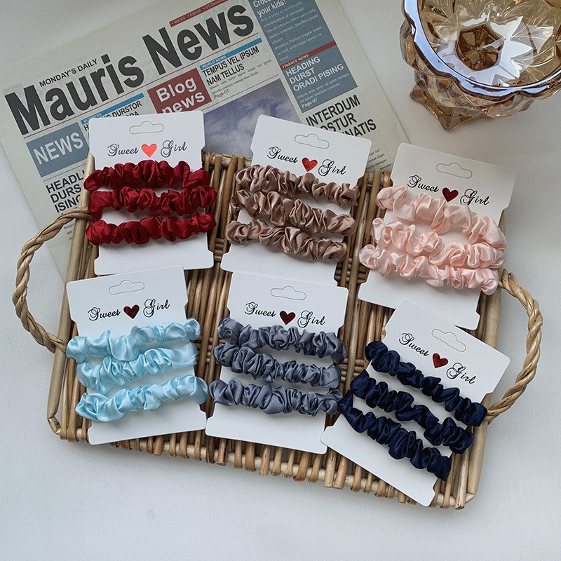 3/6 buc/set Ins Scrunchies de par Funie Satin Cravate Fete Suporturi pentru coada de cal Benzi de cauciuc Banda elastica pentru par Accesorii de par pentru femei