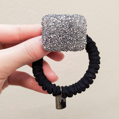 Full Flash Drill Head Funie Suport pentru coadă de cal Strass Accesorii de păr pentru femei Urs roșu Ins Cravată Benzi de cauciuc Inel de păr feminin