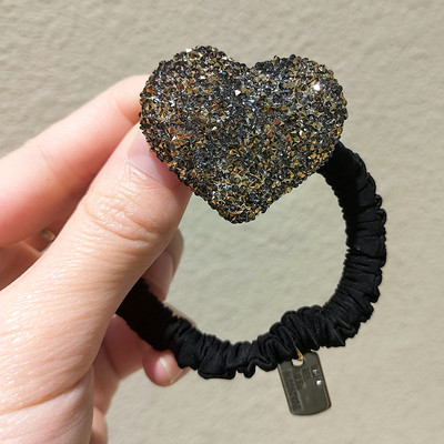 Full Flash Drill Head Funie Suport pentru coadă de cal Strass Accesorii de păr pentru femei Urs roșu Ins Cravată Benzi de cauciuc Inel de păr feminin