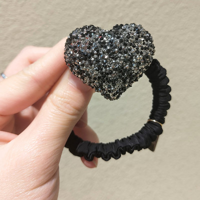 Full Flash Drill Head Funie Suport pentru coadă de cal Strass Accesorii de păr pentru femei Urs roșu Ins Cravată Benzi de cauciuc Inel de păr feminin