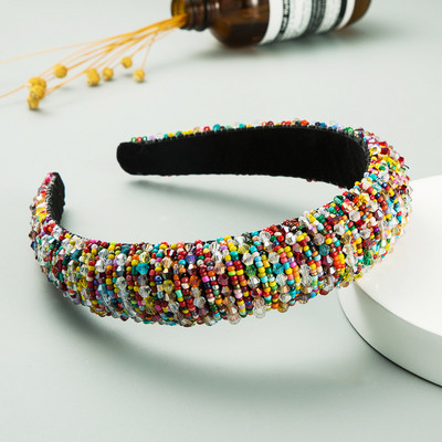 Luksusa Bling Crystal galvassegas matu aksesuāri sievietēm Roku darbs matu lentes ar pērlītēm grims Galvassegas Dizaineru galvas lentes priekšgala lentes