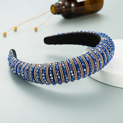 Luksusa Bling Crystal galvassegas matu aksesuāri sievietēm Roku darbs matu lentes ar pērlītēm grims Galvassegas Dizaineru galvas lentes priekšgala lentes