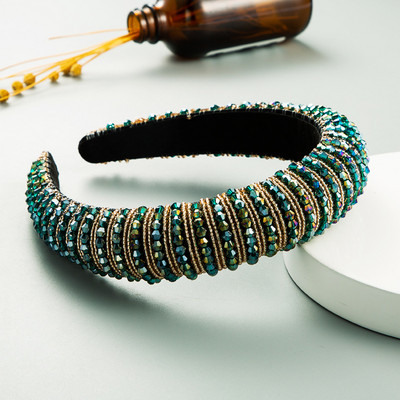 Luksusa Bling Crystal galvassegas matu aksesuāri sievietēm Roku darbs matu lentes ar pērlītēm grims Galvassegas Dizaineru galvas lentes priekšgala lentes