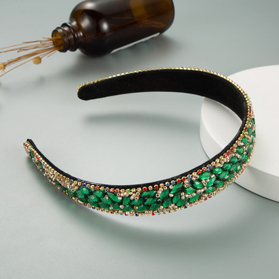 Bentite de păr cu strasuri de lux Accesorii pentru păr pentru femei, benzi de păr late, colorate, lucrate manual, cu mărgele, benzile de designer