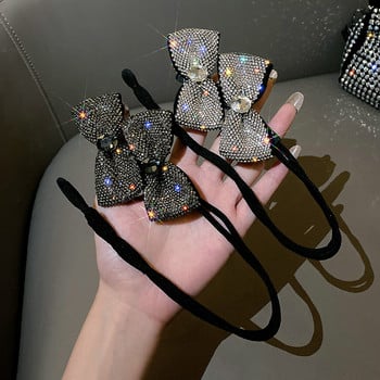 Bling Bling Rhinestones Щипки за коса, щифтове Мързелив държач за конска опашка, кок, глава, ястие, лента за коса, намотка, панделки за коса, щипки, аксесоари за жени