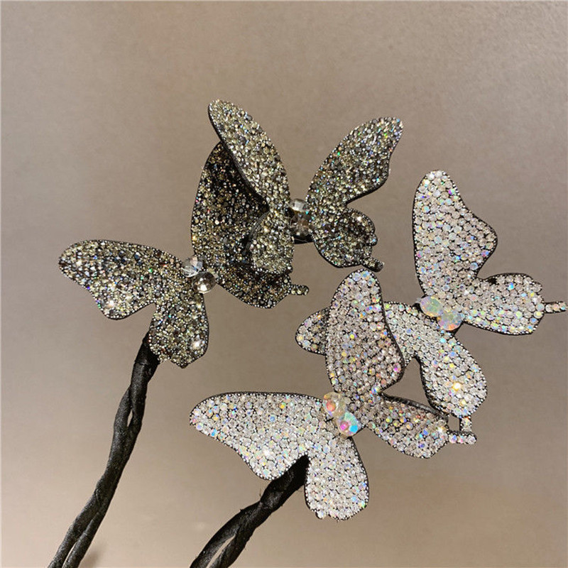 Bling Bling Strasuri Agrafe de păr Ace Suport pentru coadă de cal leneș Cap de coc Dish Bandă de păr Coiler Arcuri de păr Accesorii pentru cleme pentru femei