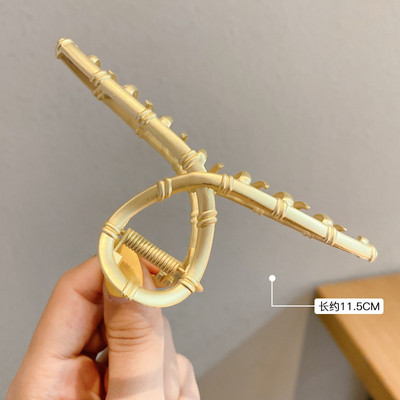 Agrafe mari pentru gheare de păr din metal auriu, pentru femei, cleme de perle, bijuterii, ace cu gheare cu strass, accesorii coreene pentru fete.