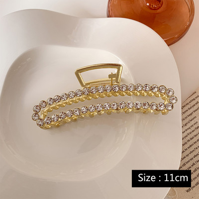 Agrafe mari pentru gheare de păr din metal auriu, pentru femei, cleme de perle, bijuterii, ace cu gheare cu strass, accesorii coreene pentru fete.