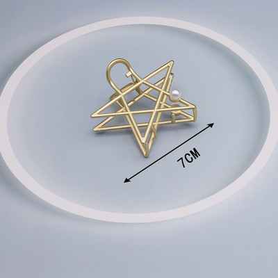 Agrafe mari pentru gheare de păr din metal auriu, pentru femei, cleme de perle, bijuterii, ace cu gheare cu strass, accesorii coreene pentru fete.