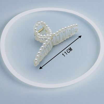 Agrafe mari pentru gheare de păr din metal auriu, pentru femei, cleme de perle, bijuterii, ace cu gheare cu strass, accesorii coreene pentru fete.