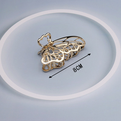 Agrafe mari pentru gheare de păr din metal auriu, pentru femei, cleme de perle, bijuterii, ace cu gheare cu strass, accesorii coreene pentru fete.