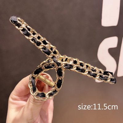 Agrafe mari pentru gheare de păr din metal auriu, pentru femei, cleme de perle, bijuterii, ace cu gheare cu strass, accesorii coreene pentru fete.