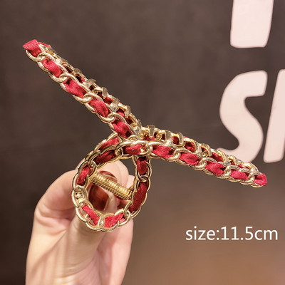 Agrafe mari pentru gheare de păr din metal auriu, pentru femei, cleme de perle, bijuterii, ace cu gheare cu strass, accesorii coreene pentru fete.