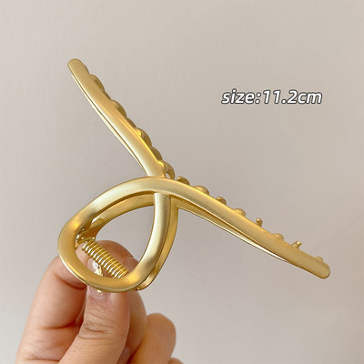 Agrafe mari pentru gheare de păr din metal auriu, pentru femei, cleme de perle, bijuterii, ace cu gheare cu strass, accesorii coreene pentru fete.