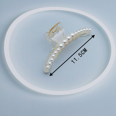 Agrafe mari pentru gheare de păr din metal auriu, pentru femei, cleme de perle, bijuterii, ace cu gheare cu strass, accesorii coreene pentru fete.