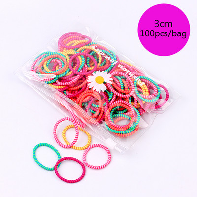 100/1000 buc/pachet Legături de păr Elastice Scrunchies Benzi de păr frânghie Accesorii de păr pentru copii pentru fete Suport pentru coadă de cal de gumă Benzi de cauciuc