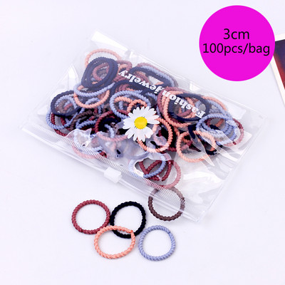 100/1000 buc/pachet Legături de păr Elastice Scrunchies Benzi de păr frânghie Accesorii de păr pentru copii pentru fete Suport pentru coadă de cal de gumă Benzi de cauciuc