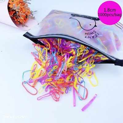 100/1000 buc/pachet Legături de păr Elastice Scrunchies Benzi de păr frânghie Accesorii de păr pentru copii pentru fete Suport pentru coadă de cal de gumă Benzi de cauciuc