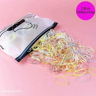 100/1000 buc/pachet Legături de păr Elastice Scrunchies Benzi de păr frânghie Accesorii de păr pentru copii pentru fete Suport pentru coadă de cal de gumă Benzi de cauciuc