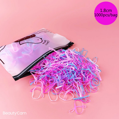 100/1000 buc/pachet Legături de păr Elastice Scrunchies Benzi de păr frânghie Accesorii de păr pentru copii pentru fete Suport pentru coadă de cal de gumă Benzi de cauciuc