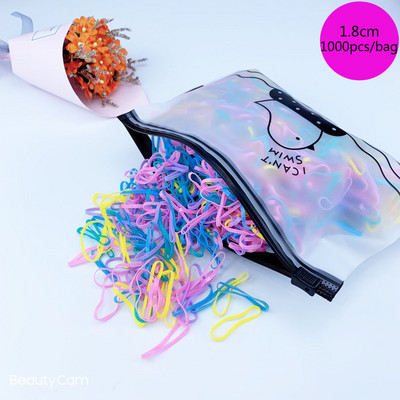 100/1000 buc/pachet Legături de păr Elastice Scrunchies Benzi de păr frânghie Accesorii de păr pentru copii pentru fete Suport pentru coadă de cal de gumă Benzi de cauciuc