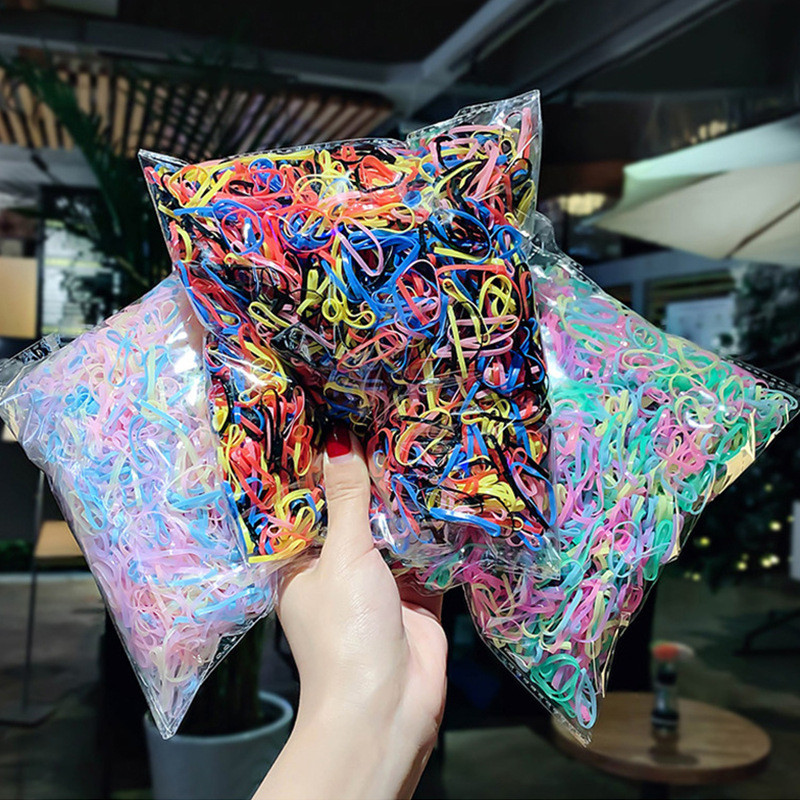 100/1000 buc/pachet Legături de păr Elastice Scrunchies Benzi de păr frânghie Accesorii de păr pentru copii pentru fete Suport pentru coadă de cal de gumă Benzi de cauciuc