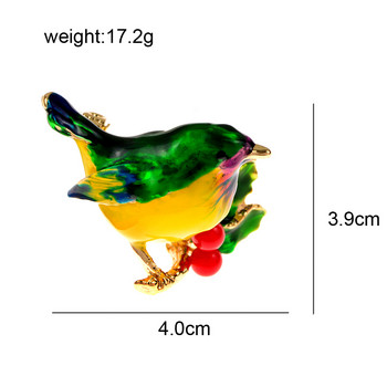 CINDY XIANG Многоцветни игли за брошка за птици Робин Висококачествени емайлирани брошки с животни за приятели Коледа, Нова година, бижута, подаръци